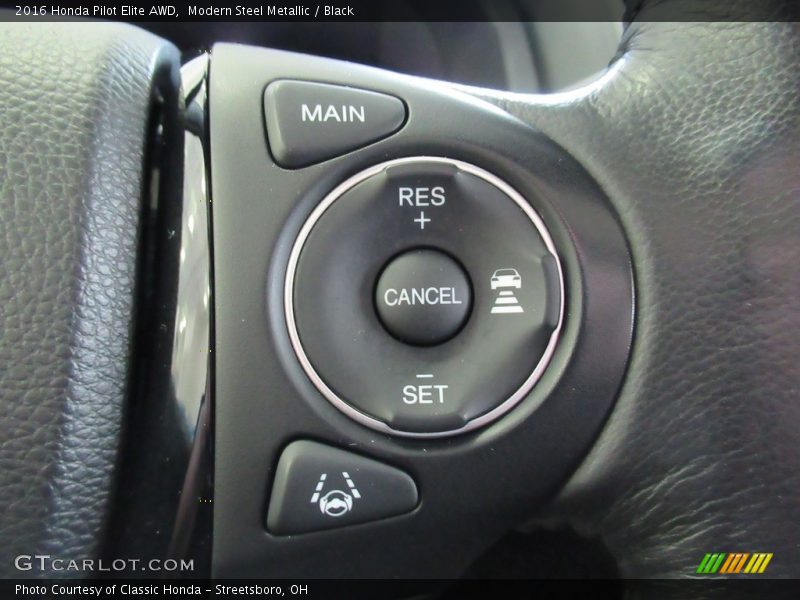 Modern Steel Metallic / Black 2016 Honda Pilot Elite AWD