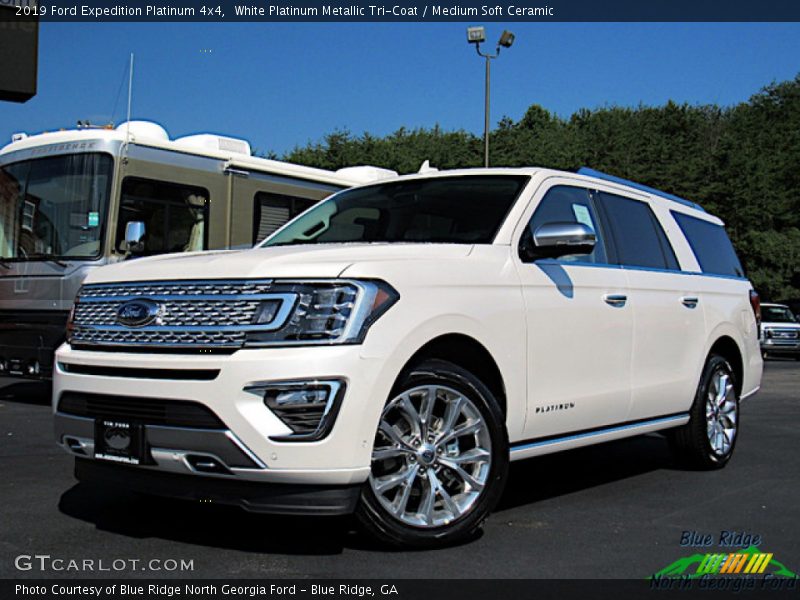 White Platinum Metallic Tri-Coat / Medium Soft Ceramic 2019 Ford Expedition Platinum 4x4