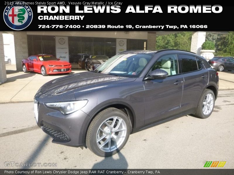 Vesuvio Gray Metallic / Ice Gray 2019 Alfa Romeo Stelvio Sport AWD