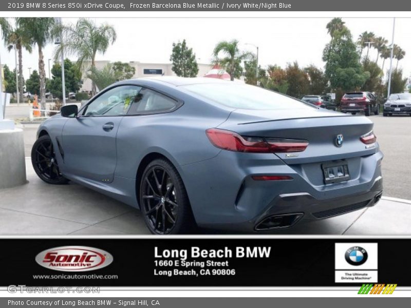 Frozen Barcelona Blue Metallic / Ivory White/Night Blue 2019 BMW 8 Series 850i xDrive Coupe