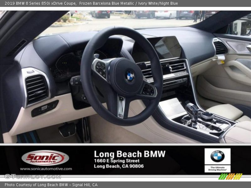 Frozen Barcelona Blue Metallic / Ivory White/Night Blue 2019 BMW 8 Series 850i xDrive Coupe