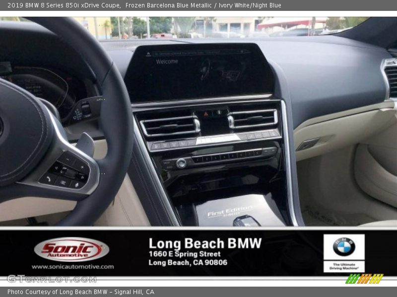 Frozen Barcelona Blue Metallic / Ivory White/Night Blue 2019 BMW 8 Series 850i xDrive Coupe