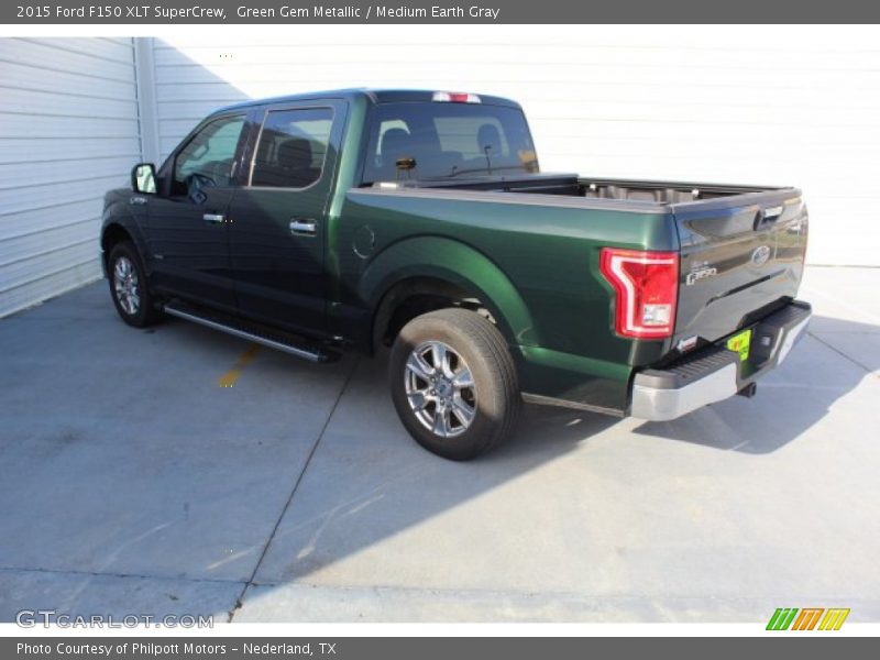 Green Gem Metallic / Medium Earth Gray 2015 Ford F150 XLT SuperCrew