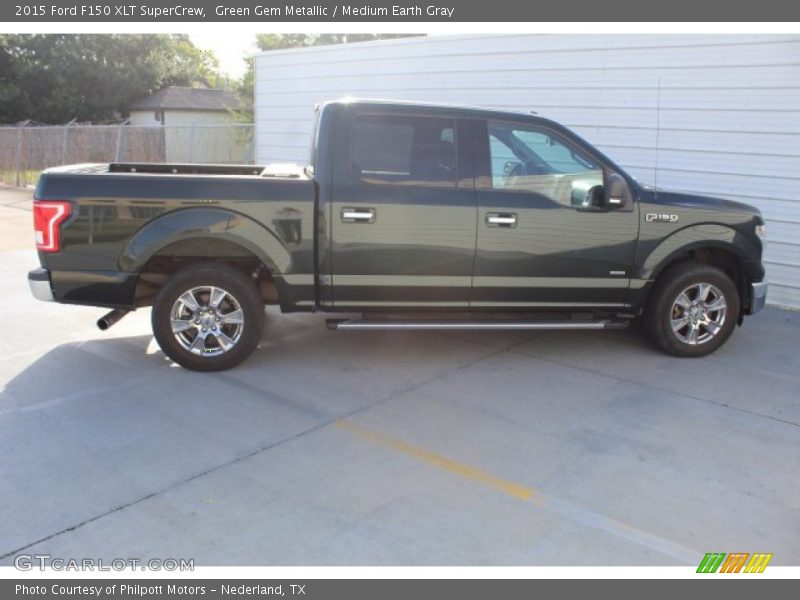 Green Gem Metallic / Medium Earth Gray 2015 Ford F150 XLT SuperCrew