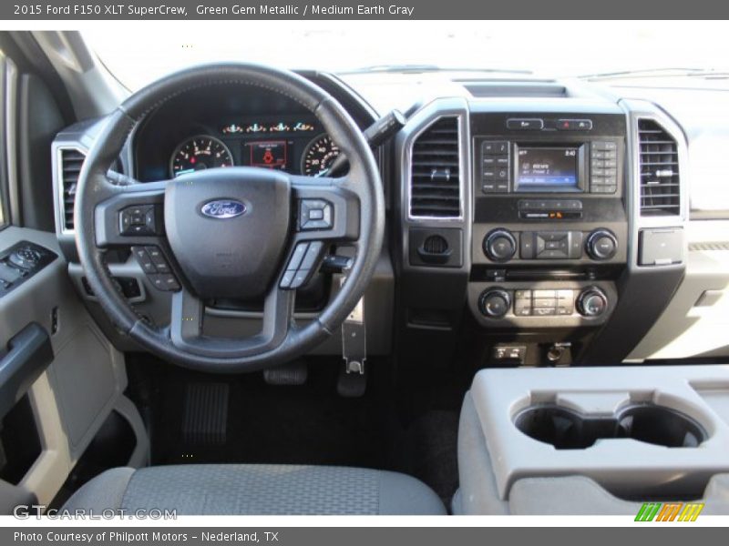 Green Gem Metallic / Medium Earth Gray 2015 Ford F150 XLT SuperCrew