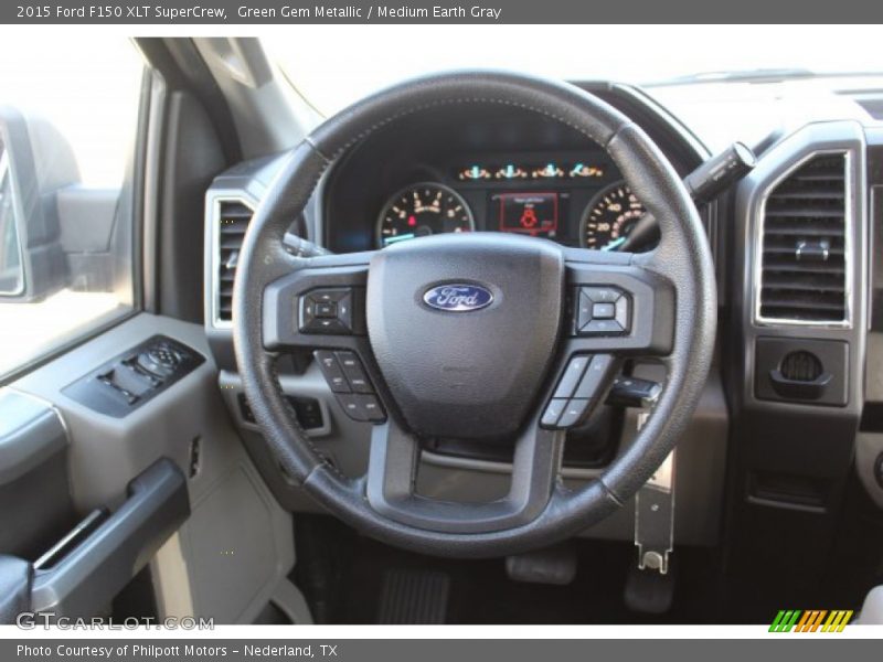 Green Gem Metallic / Medium Earth Gray 2015 Ford F150 XLT SuperCrew