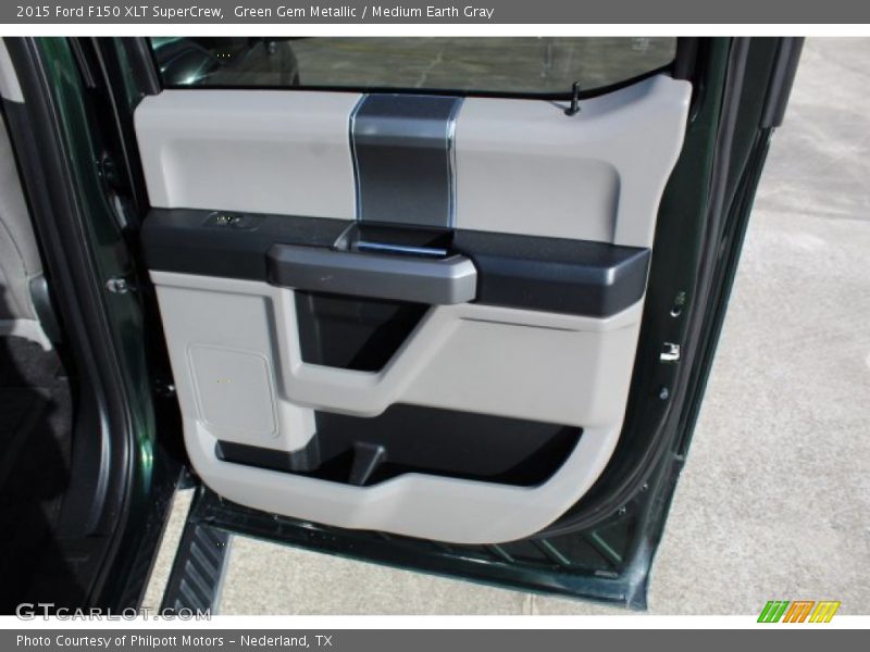 Green Gem Metallic / Medium Earth Gray 2015 Ford F150 XLT SuperCrew