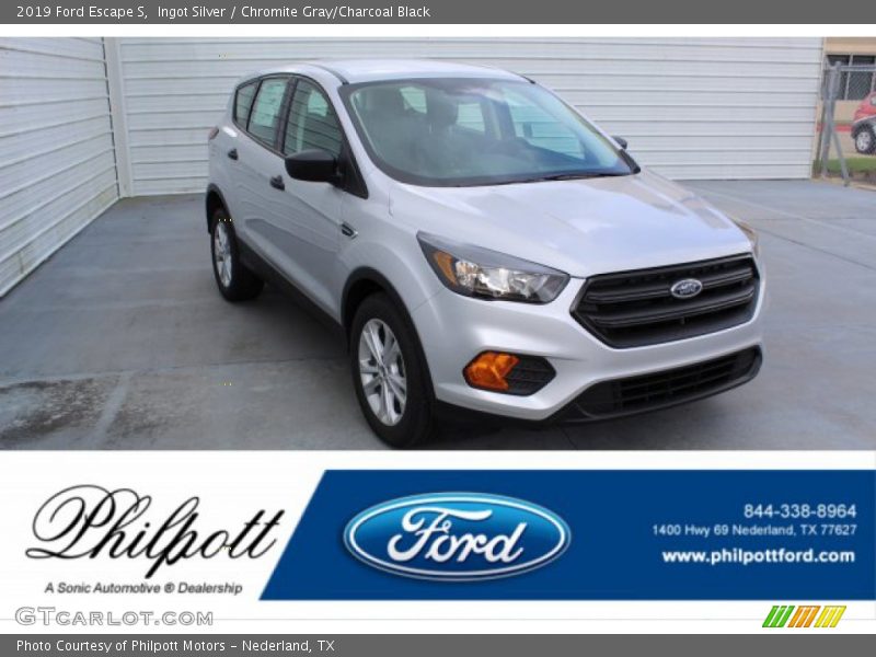 Ingot Silver / Chromite Gray/Charcoal Black 2019 Ford Escape S
