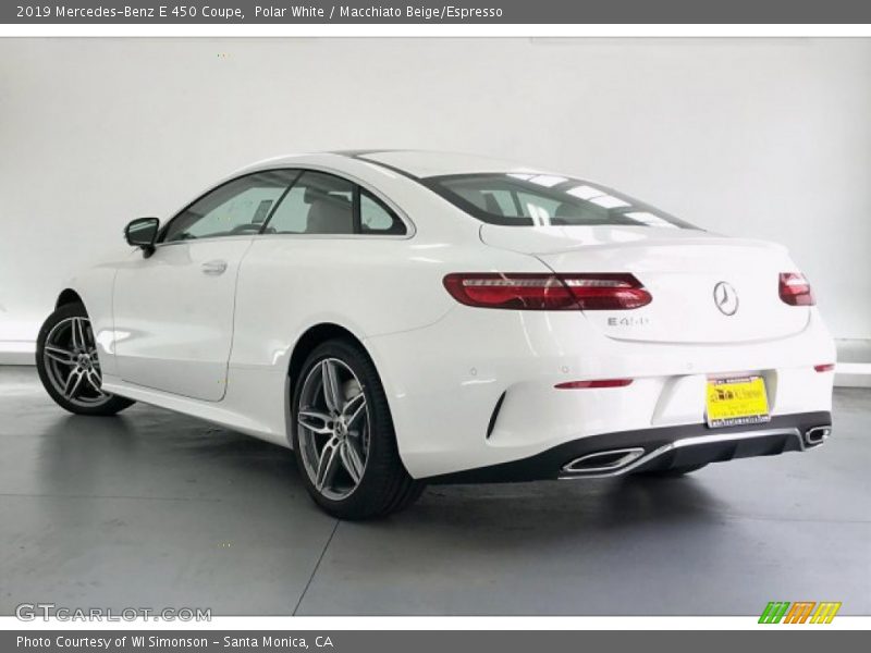 Polar White / Macchiato Beige/Espresso 2019 Mercedes-Benz E 450 Coupe