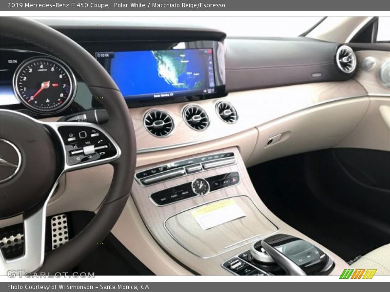 Polar White / Macchiato Beige/Espresso 2019 Mercedes-Benz E 450 Coupe