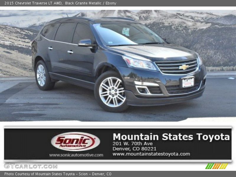 Black Granite Metallic / Ebony 2015 Chevrolet Traverse LT AWD