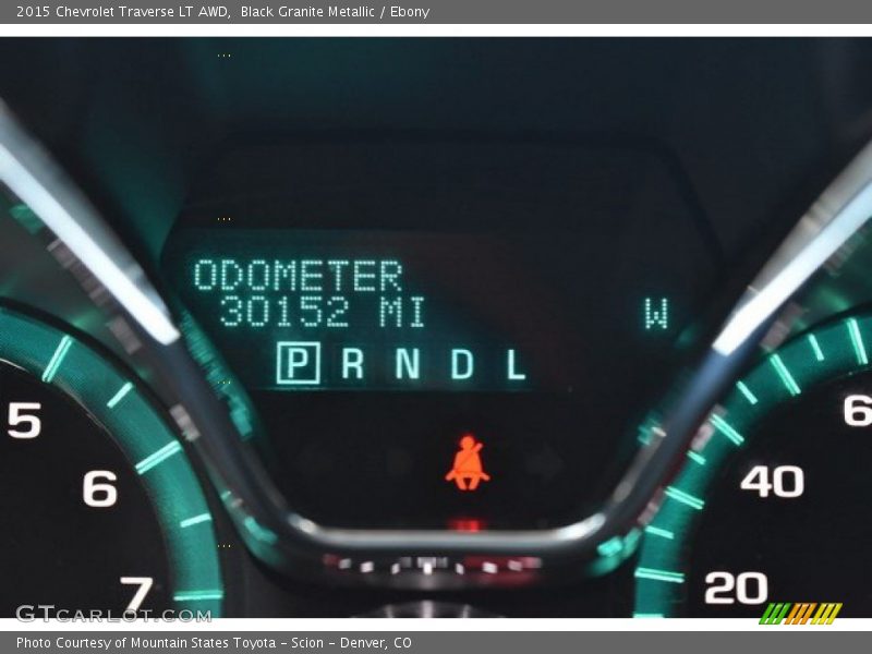 Black Granite Metallic / Ebony 2015 Chevrolet Traverse LT AWD
