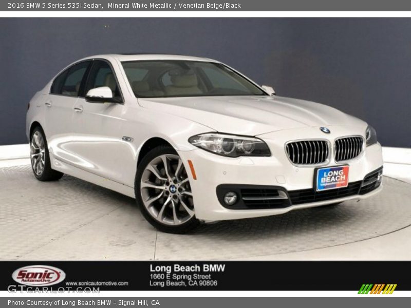 Mineral White Metallic / Venetian Beige/Black 2016 BMW 5 Series 535i Sedan