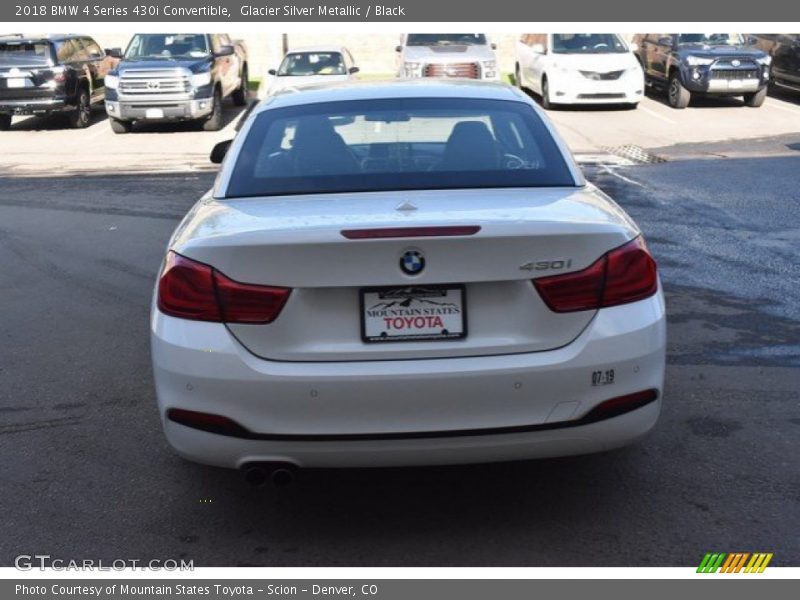 Glacier Silver Metallic / Black 2018 BMW 4 Series 430i Convertible