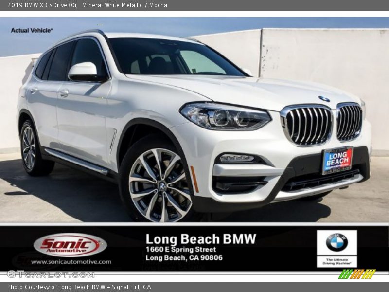 Mineral White Metallic / Mocha 2019 BMW X3 sDrive30i
