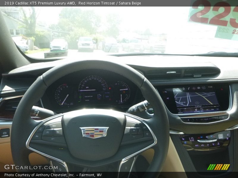 Red Horizon Tintcoat / Sahara Beige 2019 Cadillac XT5 Premium Luxury AWD