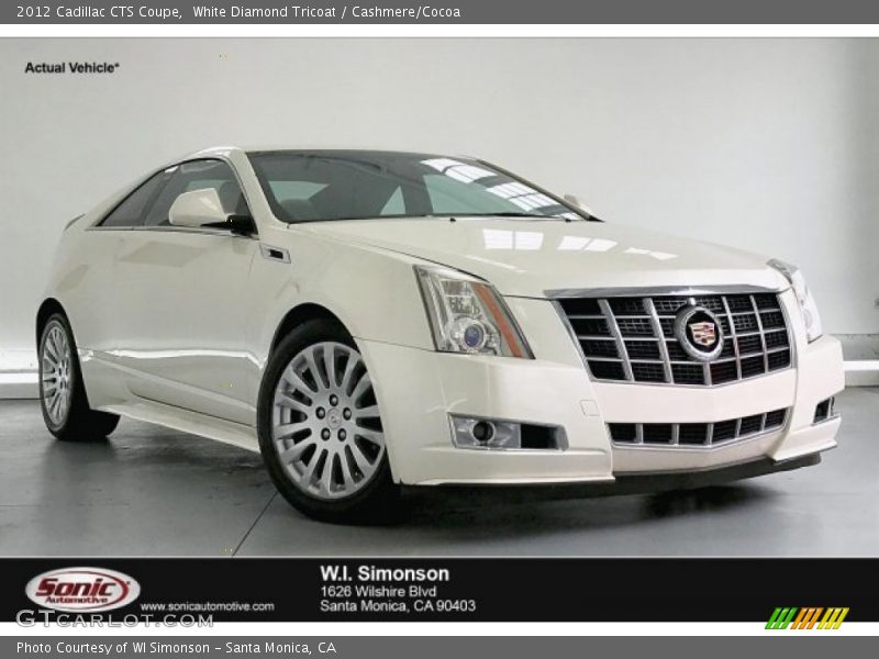 White Diamond Tricoat / Cashmere/Cocoa 2012 Cadillac CTS Coupe