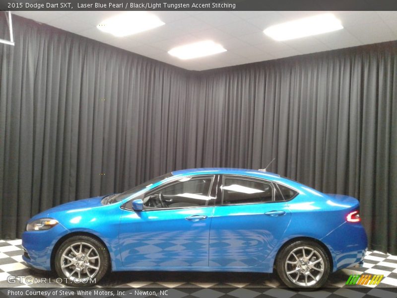 Laser Blue Pearl / Black/Light Tungsten Accent Stitching 2015 Dodge Dart SXT
