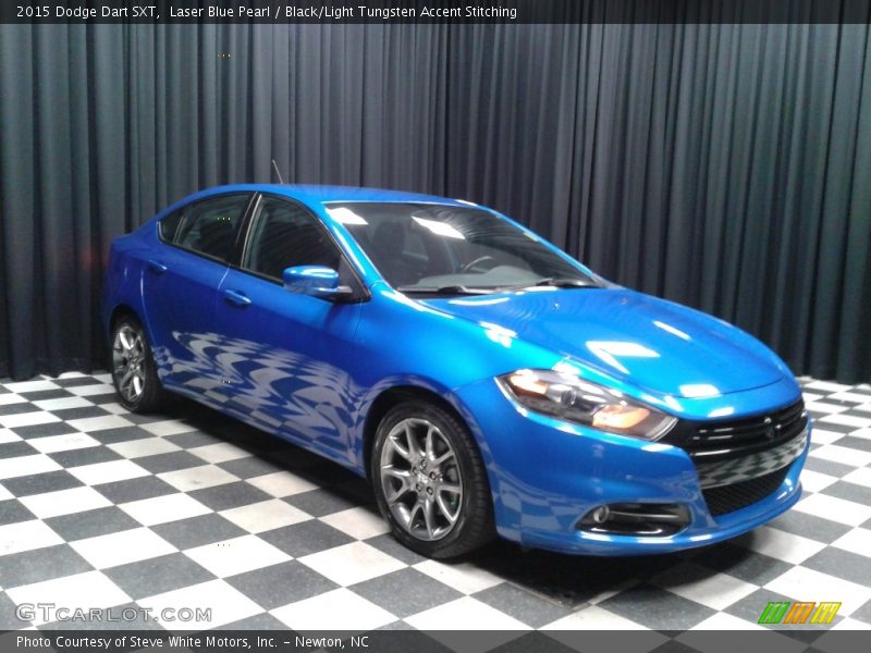 Laser Blue Pearl / Black/Light Tungsten Accent Stitching 2015 Dodge Dart SXT