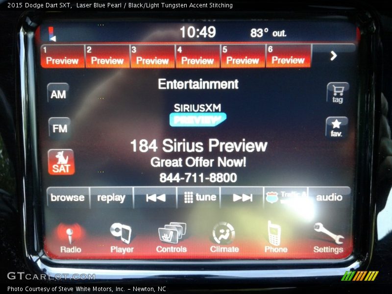 Laser Blue Pearl / Black/Light Tungsten Accent Stitching 2015 Dodge Dart SXT