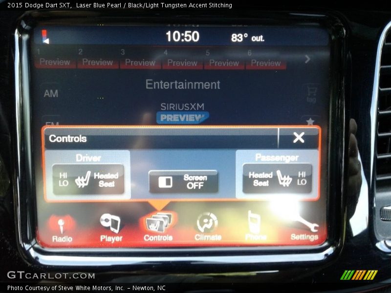 Laser Blue Pearl / Black/Light Tungsten Accent Stitching 2015 Dodge Dart SXT