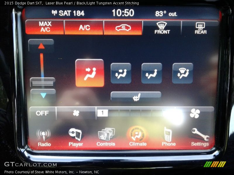 Laser Blue Pearl / Black/Light Tungsten Accent Stitching 2015 Dodge Dart SXT