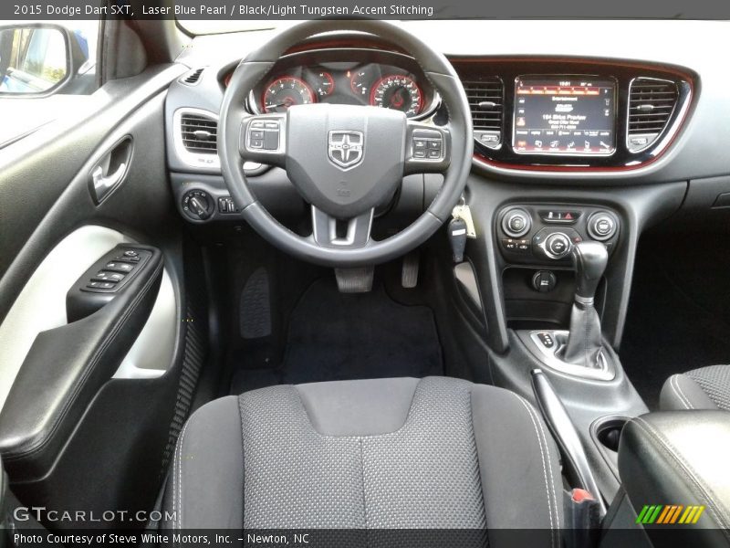Laser Blue Pearl / Black/Light Tungsten Accent Stitching 2015 Dodge Dart SXT
