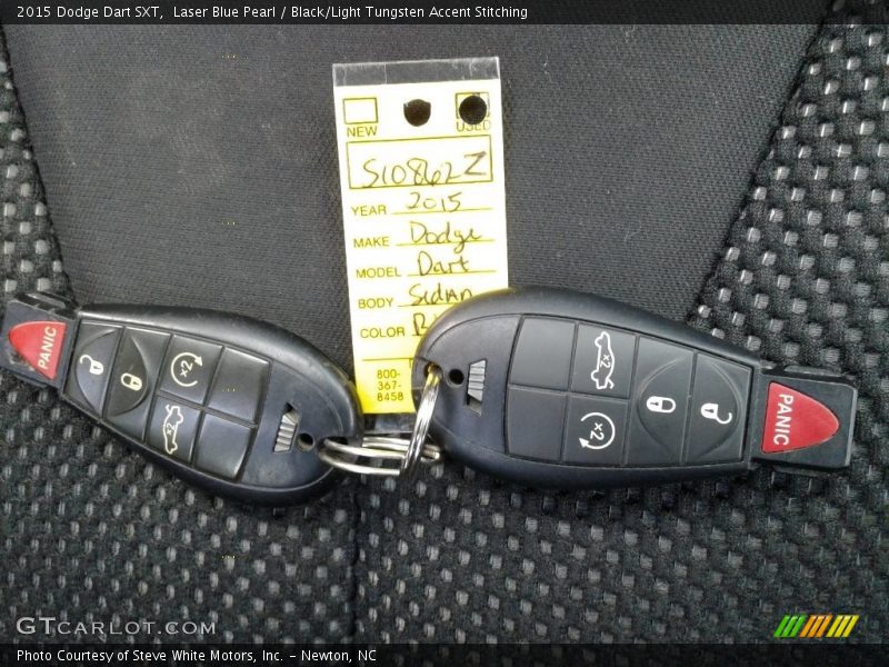 Laser Blue Pearl / Black/Light Tungsten Accent Stitching 2015 Dodge Dart SXT