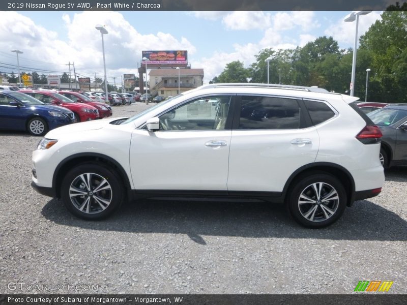 Pearl White / Charcoal 2019 Nissan Rogue SV AWD