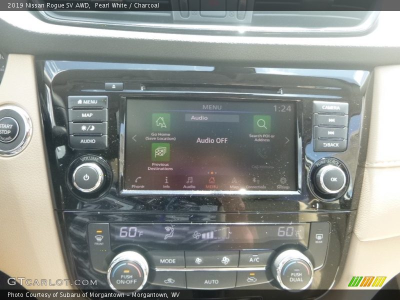 Pearl White / Charcoal 2019 Nissan Rogue SV AWD