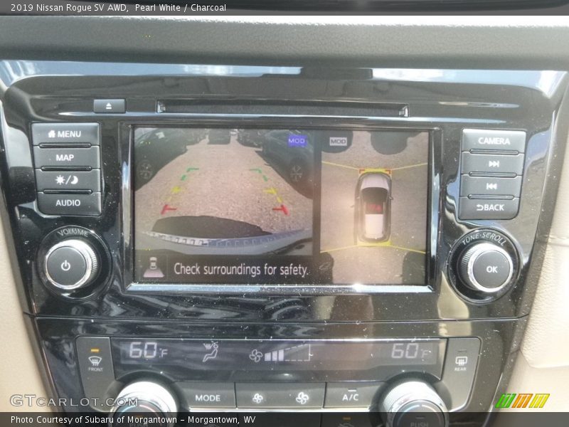 Pearl White / Charcoal 2019 Nissan Rogue SV AWD