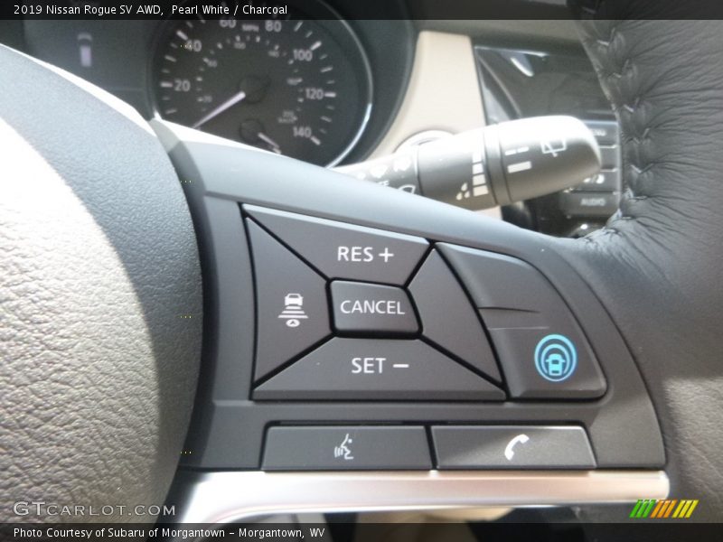 Pearl White / Charcoal 2019 Nissan Rogue SV AWD