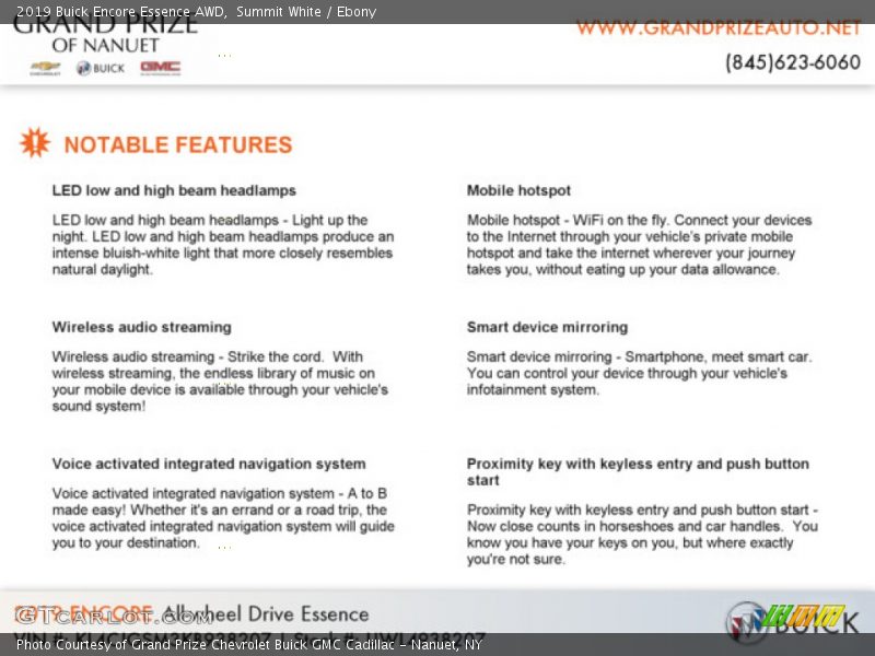 Summit White / Ebony 2019 Buick Encore Essence AWD