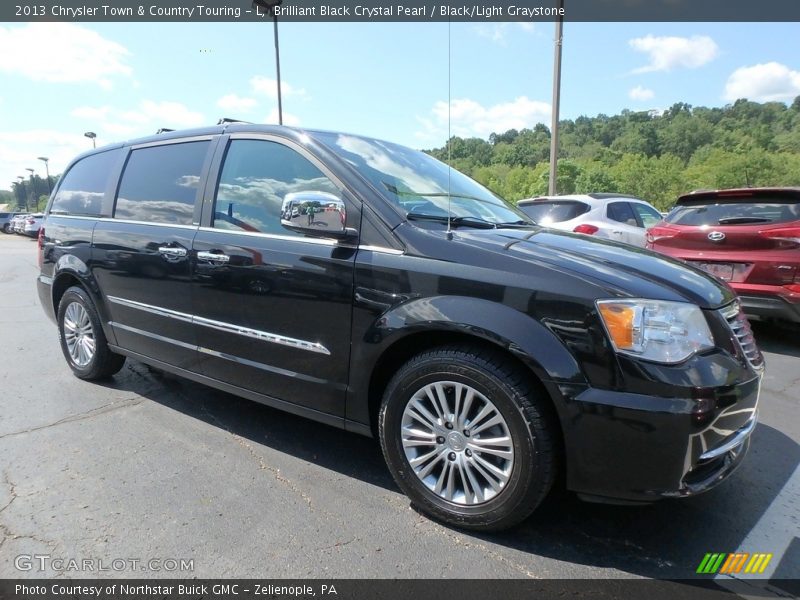 Brilliant Black Crystal Pearl / Black/Light Graystone 2013 Chrysler Town & Country Touring - L