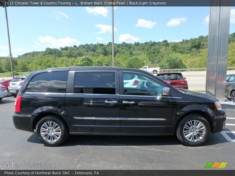 Brilliant Black Crystal Pearl / Black/Light Graystone 2013 Chrysler Town & Country Touring - L
