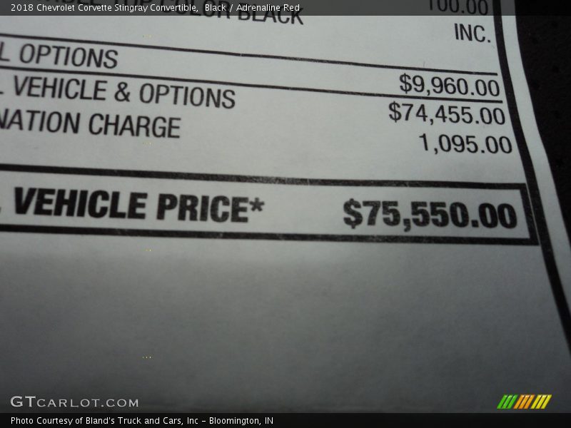 Black / Adrenaline Red 2018 Chevrolet Corvette Stingray Convertible