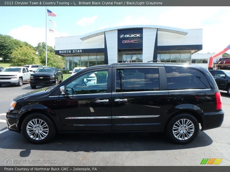 Brilliant Black Crystal Pearl / Black/Light Graystone 2013 Chrysler Town & Country Touring - L