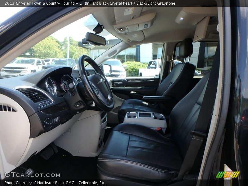Brilliant Black Crystal Pearl / Black/Light Graystone 2013 Chrysler Town & Country Touring - L