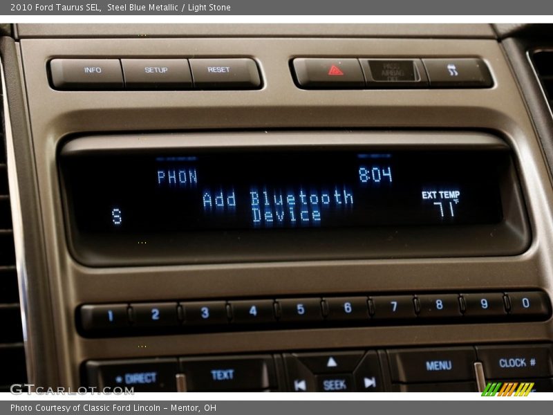 Steel Blue Metallic / Light Stone 2010 Ford Taurus SEL