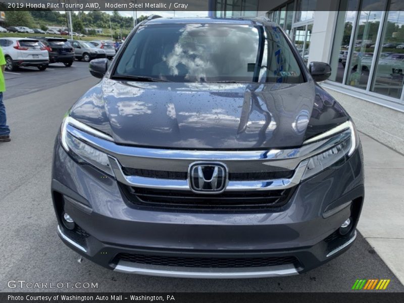 Modern Steel Metallic / Gray 2019 Honda Pilot Touring AWD