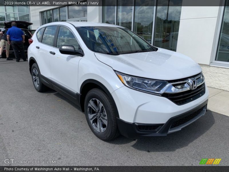 Platinum White Pearl / Ivory 2019 Honda CR-V LX AWD