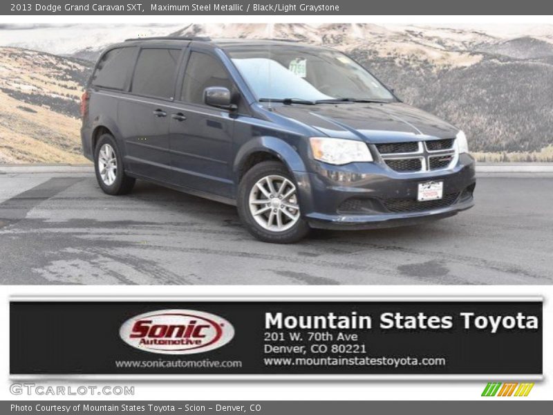 Maximum Steel Metallic / Black/Light Graystone 2013 Dodge Grand Caravan SXT