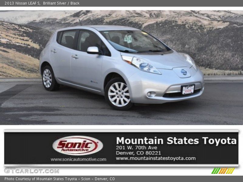 Brilliant Silver / Black 2013 Nissan LEAF S