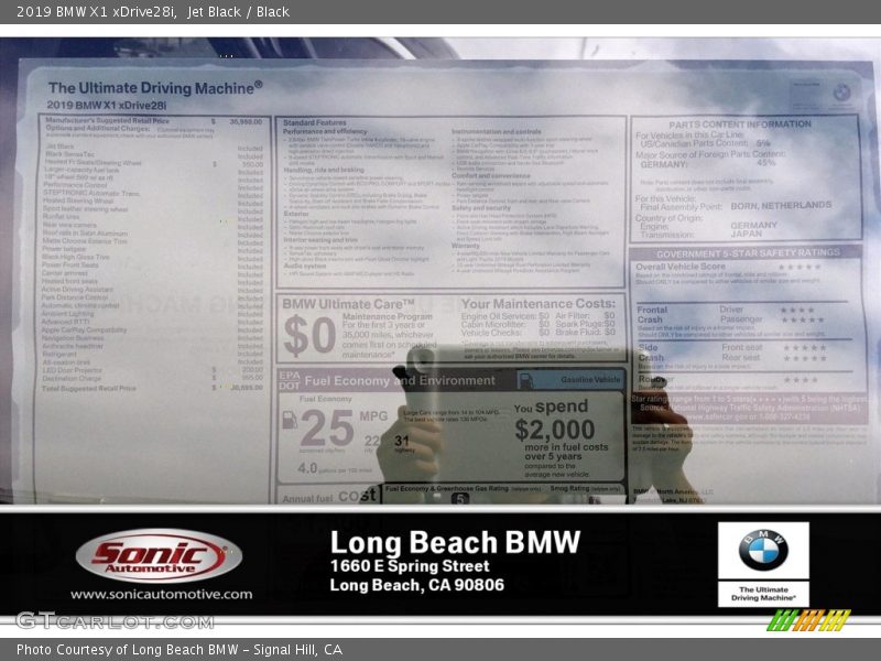 Jet Black / Black 2019 BMW X1 xDrive28i