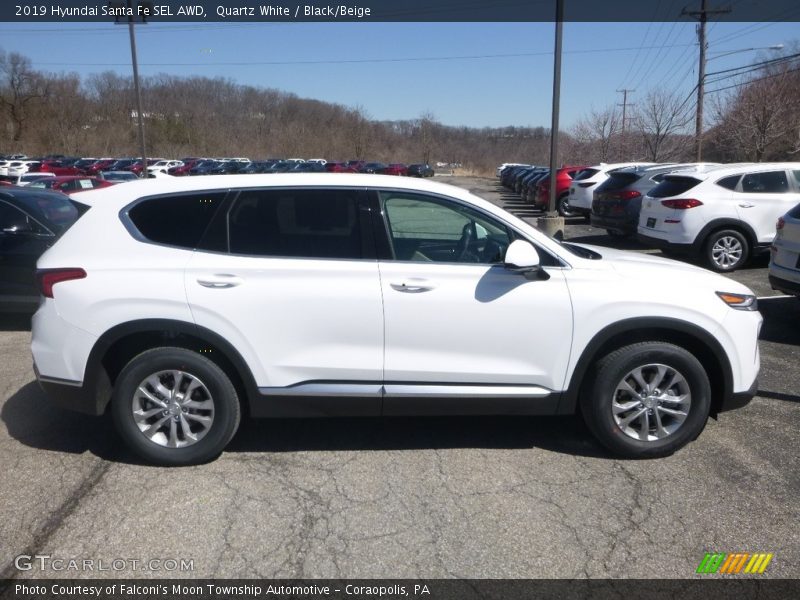 Quartz White / Black/Beige 2019 Hyundai Santa Fe SEL AWD