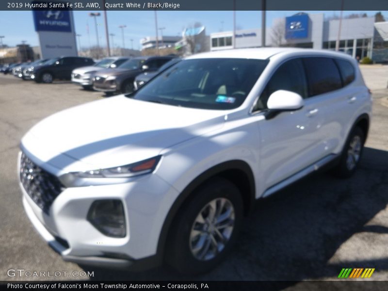 Quartz White / Black/Beige 2019 Hyundai Santa Fe SEL AWD