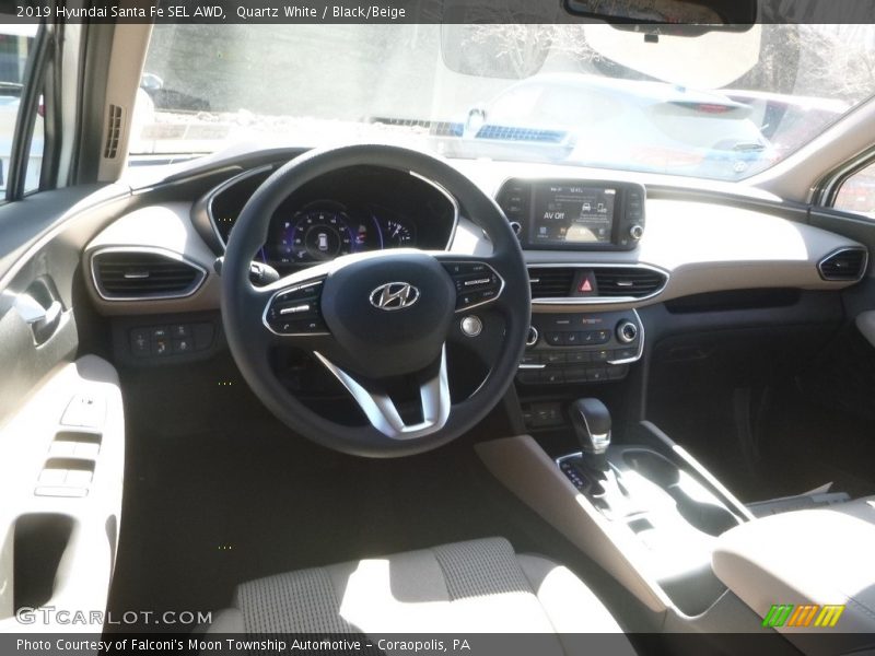 Quartz White / Black/Beige 2019 Hyundai Santa Fe SEL AWD