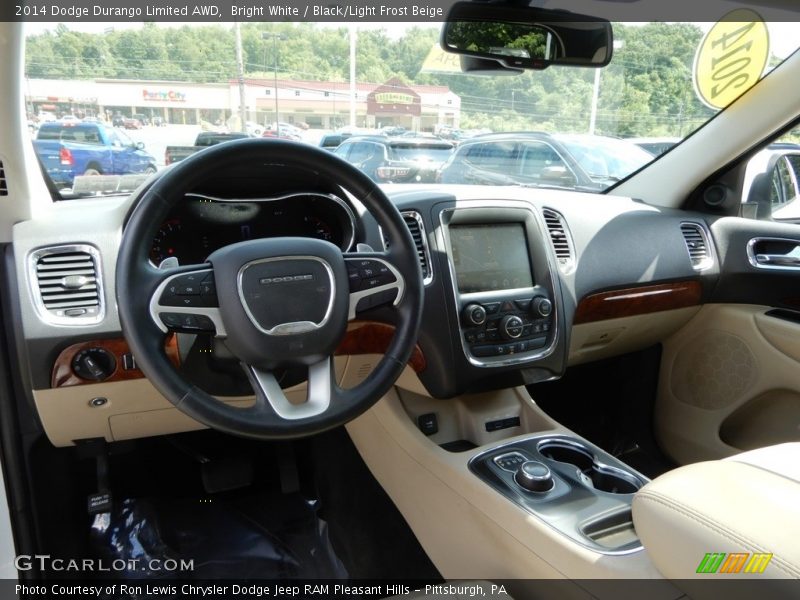 Bright White / Black/Light Frost Beige 2014 Dodge Durango Limited AWD