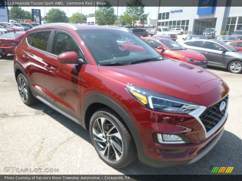 Gemstone Red / Beige 2019 Hyundai Tucson Sport AWD