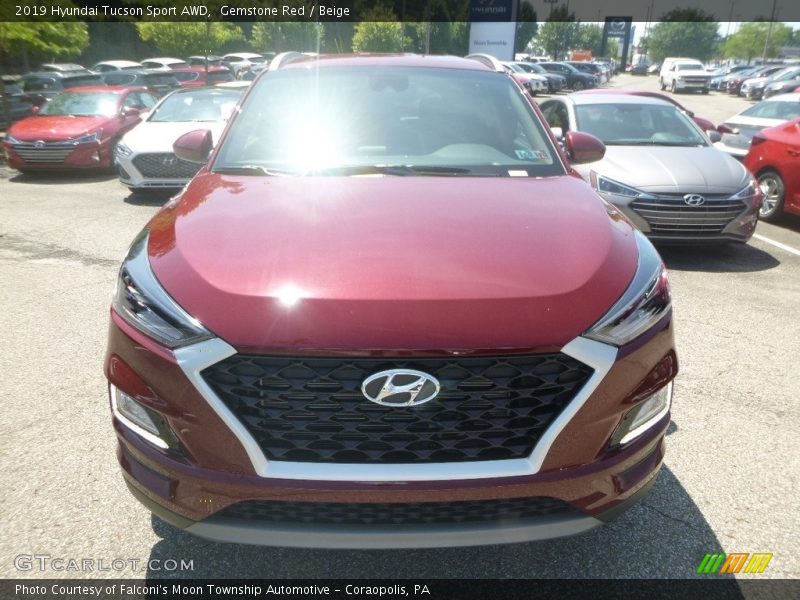 Gemstone Red / Beige 2019 Hyundai Tucson Sport AWD